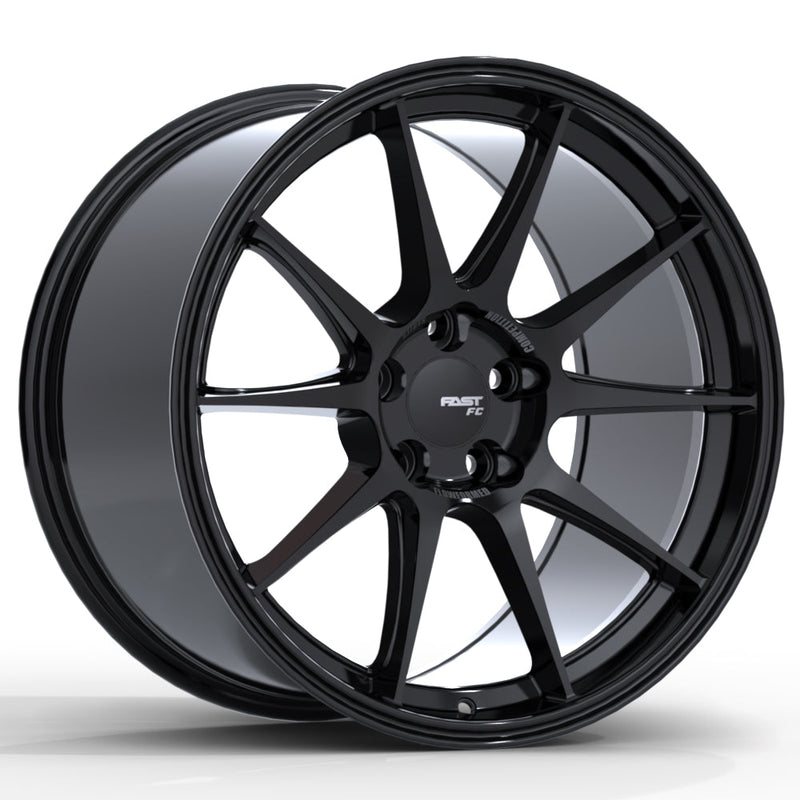 Fast Wheels - FC08 - Black - Gloss Black - 18" x 10.5", 38 Offset, 5x108 (Bolt pattern), 72.6mm HUB