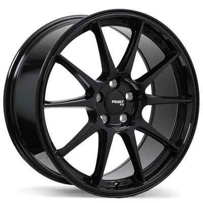 Fast Wheels - FC08 - Black - Gloss Black - 18" x 8", 40 Offset, 5x120.65 (Bolt pattern), 72.6mm HUB
