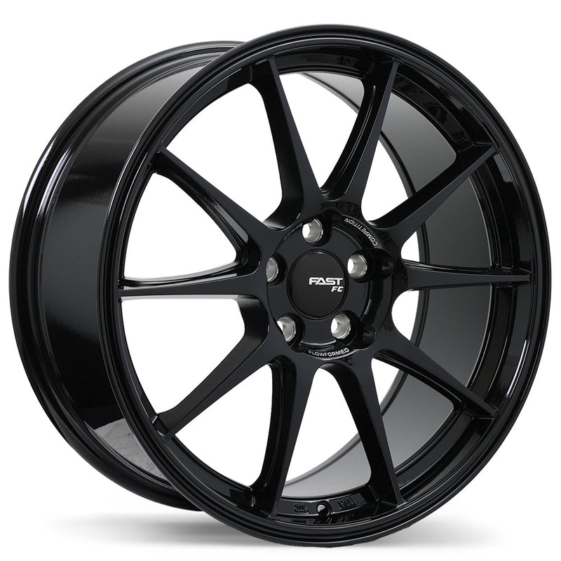 Fast Wheels - FC08 - Black - Gloss Black - 18" x 8", 40 Offset, 5x120.65 (Bolt pattern), 72.6mm HUB