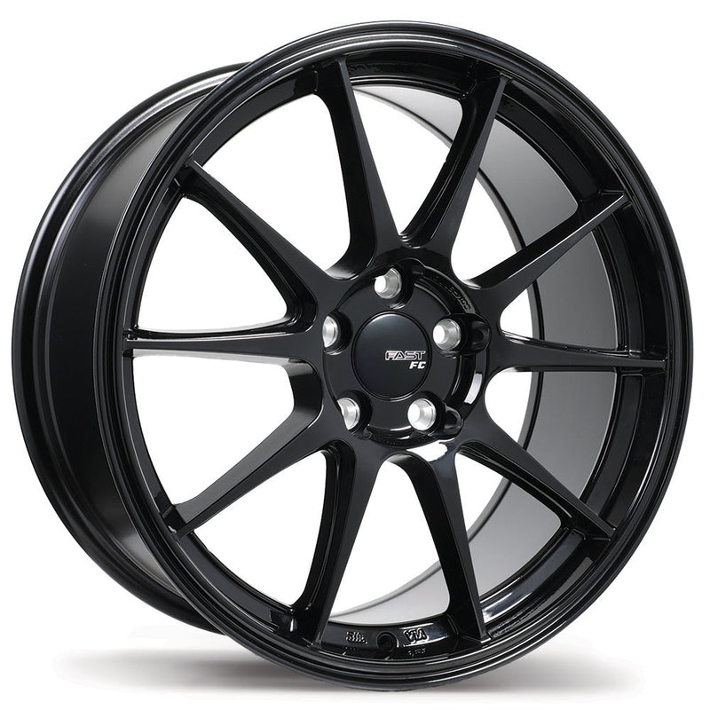 Fast Wheels - FC08 - Black - Gloss Black - 19" x 8", 40 Offset, 5x120 (Bolt pattern), 72.6mm HUB