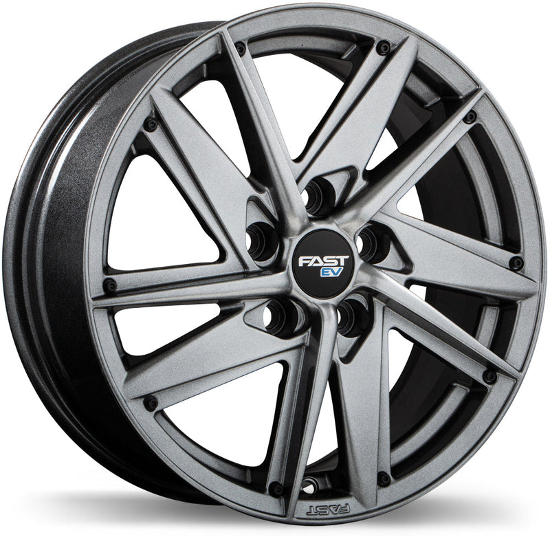 Fast Wheels - EV01 - Gunmetal - Titanium - 19" x 8.5", 40 Offset, 5x114.3 (Bolt pattern), 67.1mm HUB
