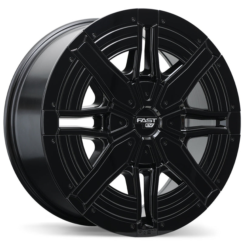 Fast Wheels - EV08 - Black - Gloss Black - 20" x 9", 30 Offset, 8x165.1 (Bolt pattern), 116.7mm HUB