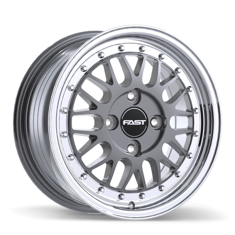 Fast Wheels - FR01 - Gunmetal - Gloss Gunmetal with Machined Lip - 15" x 7", 40 Offset, 4x108 (Bolt pattern), 72.6mm HUB