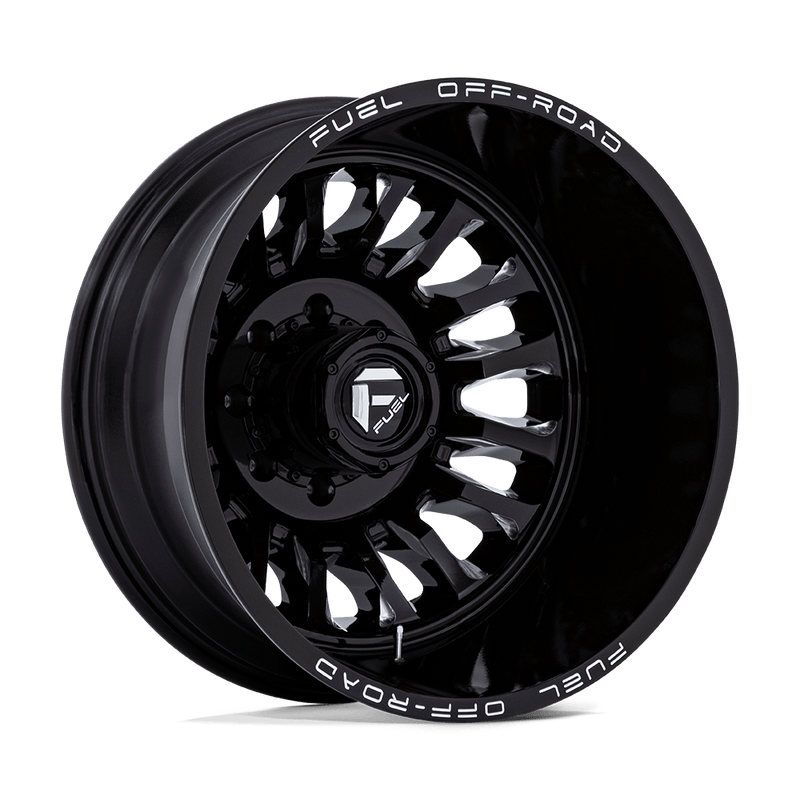 Fuel - D868 ARC DUALLY - Black - Gloss Black Milled - 20" x 8.25", -201 Offset, 8x165.1 (Bolt pattern), 117.00mm HUB