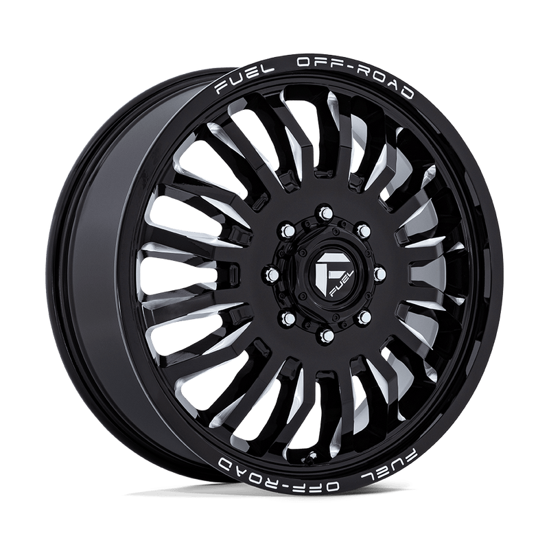 Fuel - D868 ARC DUALLY - Black - Gloss Black Milled - 20" x 8.25", 104 Offset, 8x200 (Bolt pattern), 142.00mm HUB