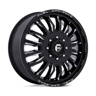 Fuel - D868 ARC DUALLY - Black - Gloss Black Milled - 22" x 8.25", -240 Offset, 8x165.1 (Bolt pattern), 121.50mm HUB