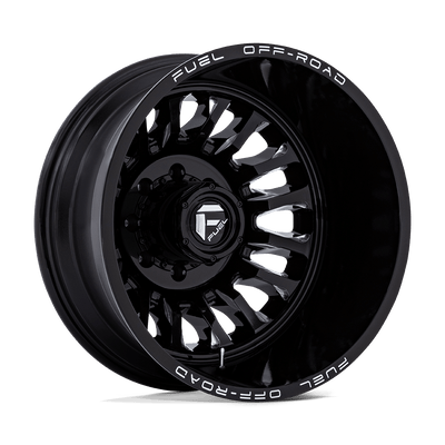 Fuel - D868 ARC DUALLY - Black - Gloss Black Milled - 22" x 8.25", -227 Offset, 8x210 (Bolt pattern), 154.30mm HUB