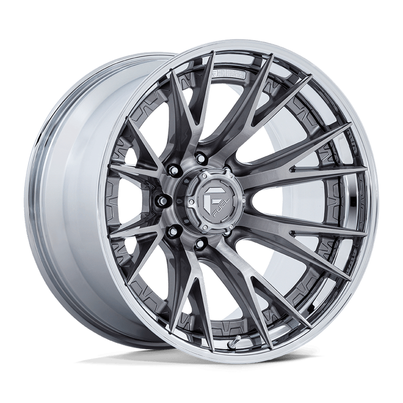 Fuel - FC402 CATALYST - Platinum with Chrome Lip - 22" x 10", -18 Offset, 8x170 (Bolt pattern), 125.10mm HUB