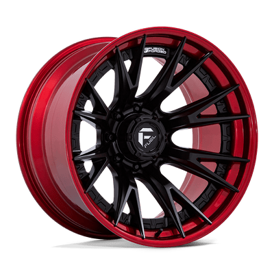 Fuel - FC402 CATALYST - Black - Matte Black with Candy Red Lip - 20" x 10", -18 Offset, 8x180 (Bolt pattern), 124.20mm HUB