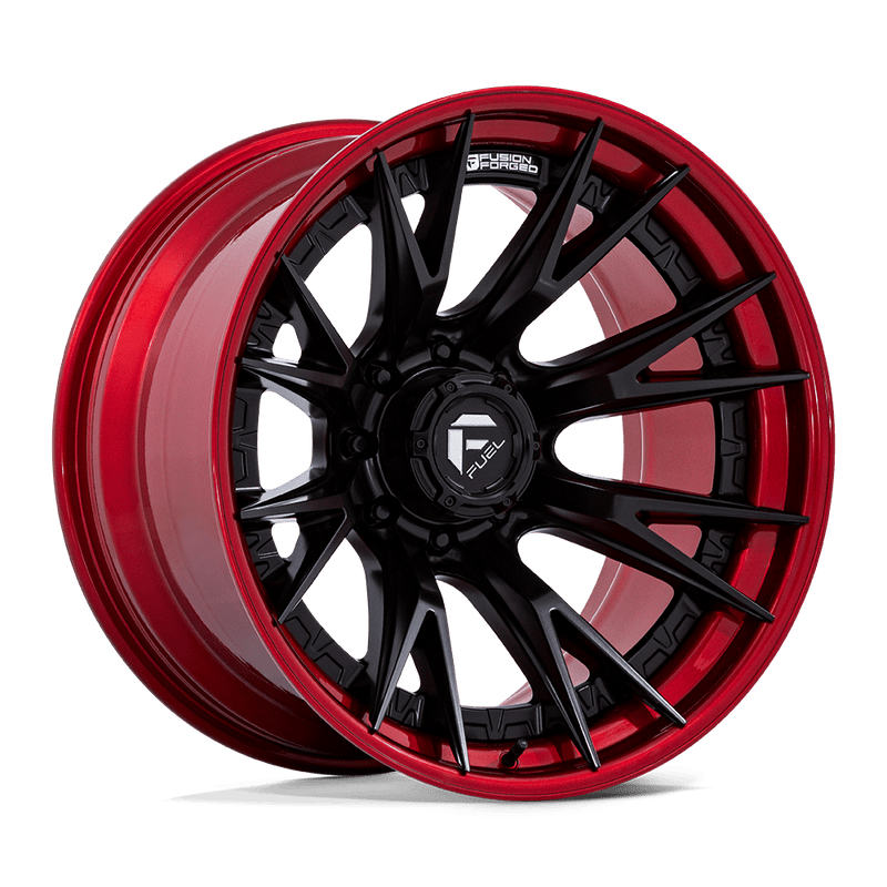Fuel - FC402 CATALYST - Black - Matte Black with Candy Red Lip - 20" x 10", -18 Offset, 8x180 (Bolt pattern), 124.20mm HUB