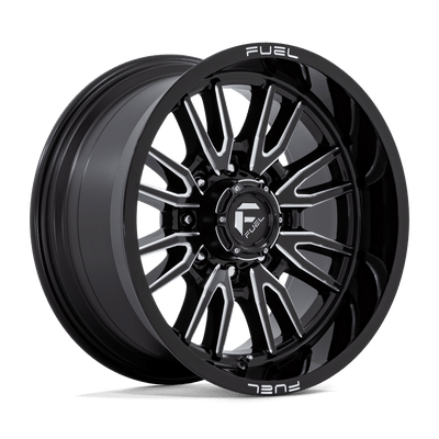 Fuel - D761 CLASH - Black - Gloss Black Milled - 20" x 10", -18 Offset, 8x180 (Bolt pattern), 124.2mm HUB