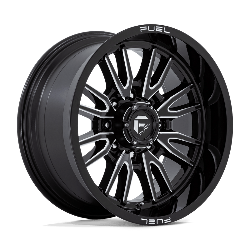 Fuel - D761 CLASH - Black - Gloss Black Milled - 20" x 10", -18 Offset, 8x180 (Bolt pattern), 124.2mm HUB
