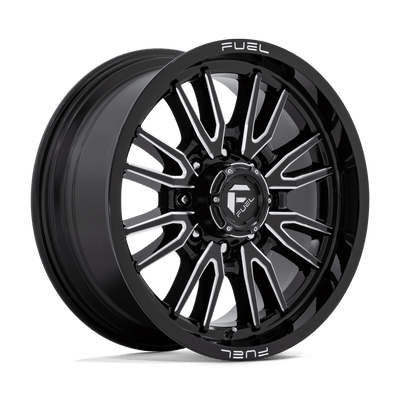 Fuel - D761 CLASH - Black - Gloss Black Milled - 20" x 9", 20 Offset, 8x180 (Bolt pattern), 124.2mm HUB