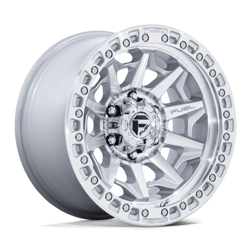 Fuel - COVERT - Silver - Silver with Machined Face - 20" x 10", -18 Offset, 5x127 (Bolt pattern), 71.50mm HUB