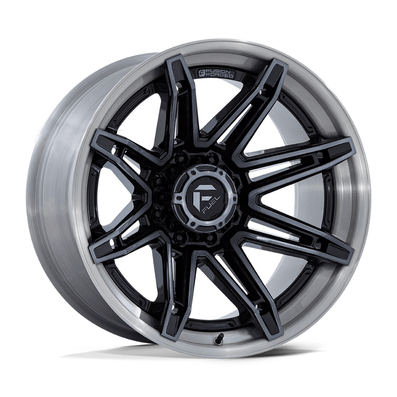 Fuel - FC401 BRAWL - Black - Gloss Black with Brushed Gray Tint Face & Lip - 20" x 10", -18 Offset, 6x139.7 (Bolt pattern), 106.1mm HUB