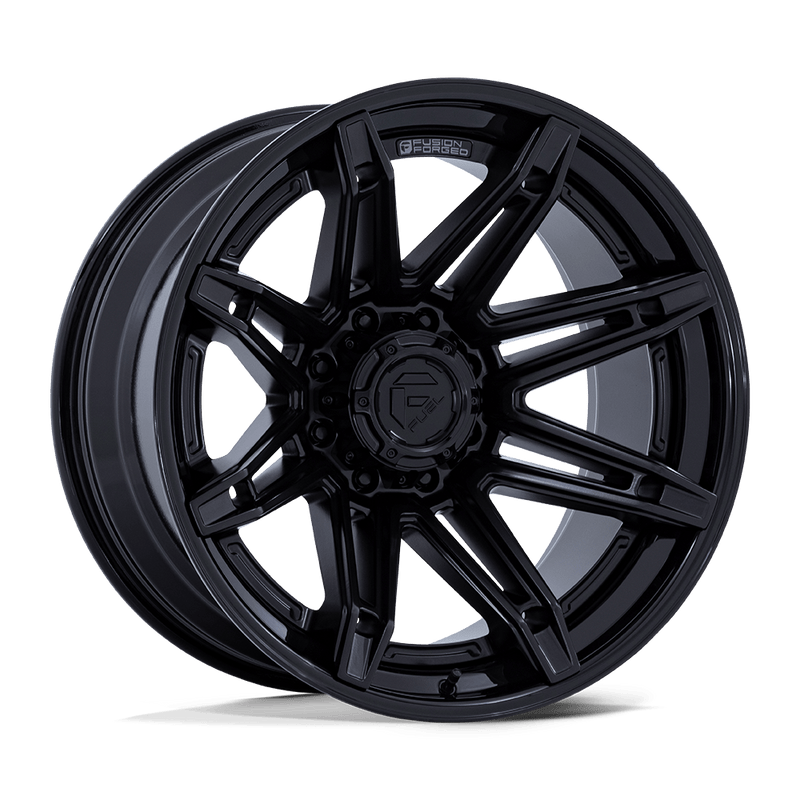 Fuel - FC401 BRAWL - Black - Matte Black with Gloss Black Lip - 24" x 12", -44 Offset, 8x180 (Bolt pattern), 124.2mm HUB