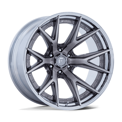 Fuel - FC402 CATALYST - Platinum with Chrome Lip - 20" x 9", 20 Offset, 6x139.7 (Bolt pattern), 106.10mm HUB