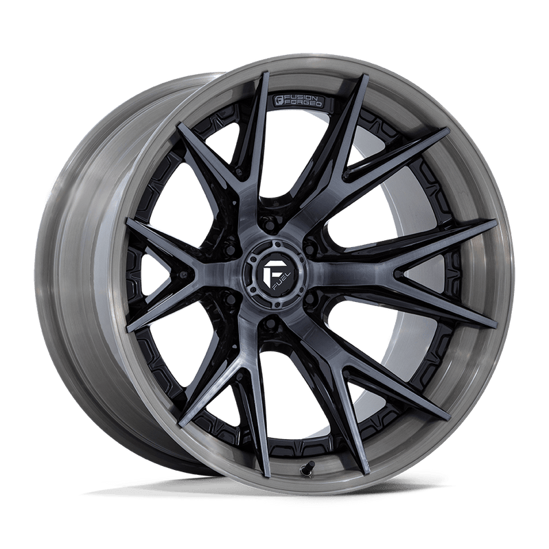 Fuel - FC402 CATALYST - Black - Gloss Black with Brushed Gray Tint Face & Lip - 20" x 10", -18 Offset, 8x170 (Bolt pattern), 125.10mm HUB