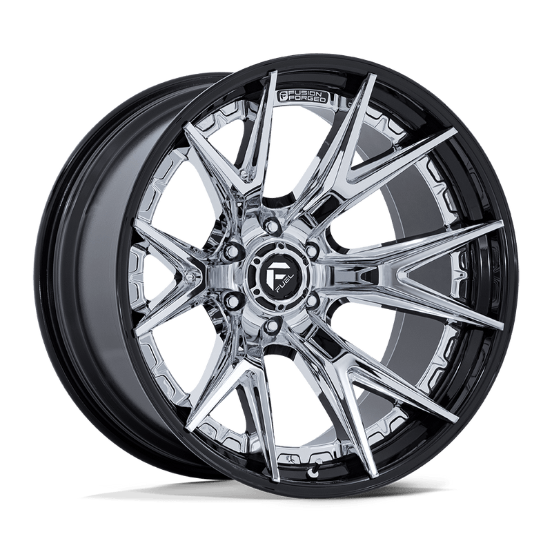 Fuel - FC402 CATALYST - Chrome - Chrome with Gloss Black Lip - 20" x 9", 1 Offset, 8x165.1 (Bolt pattern), 125.10mm HUB
