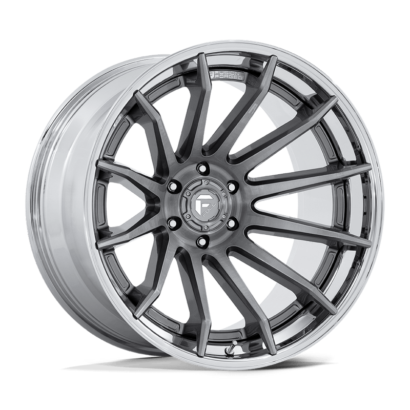 Fuel - FC403 BURN - Grey - Platinum with Chrome Lip - 22" x 12", -44 Offset, 5x127 (Bolt pattern), 71.5mm HUB