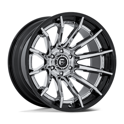 Fuel - FC403 BURN - Chrome - Chrome with Gloss Black Lip - 22" x 10", -18 Offset, 6x139.7 (Bolt pattern), 106.1mm HUB