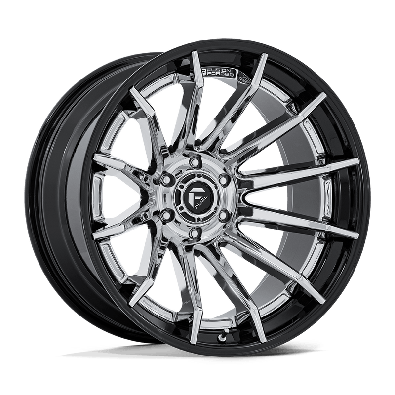 Fuel - FC403 BURN - Chrome - Chrome with Gloss Black Lip - 20" x 10", -18 Offset, 5x127 (Bolt pattern), 71.5mm HUB
