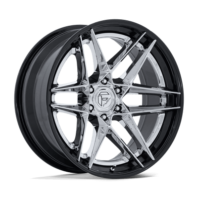 Fuel - FC408 FLIGHT - Chrome - Chrome W/ Gloss Black Lip - 20" x 9", 1 Offset, 6x139.7 (Bolt pattern), 106.10mm HUB