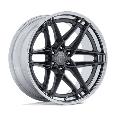 Fuel - FC408 FLIGHT - Gunmetal - Gloss Gunmetal W/ Chrome Lip - 22" x 10", -18 Offset, 6x135 (Bolt pattern), 87.10mm HUB