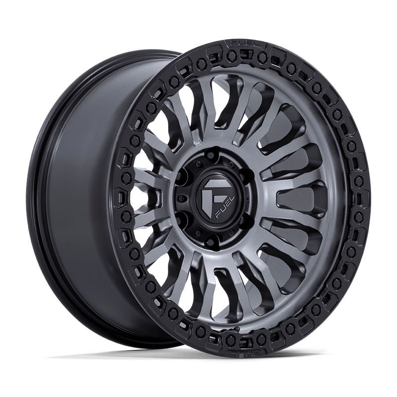 Fuel - FC857 RINCON - Gunmetal - Matte Gunmetal with Black Lip - 20" x 10", -18 Offset, 8x165.1 (Bolt pattern), 125.1mm HUB