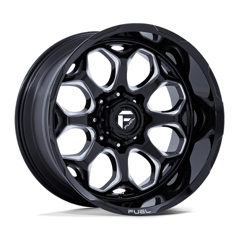 Fuel - FC862 SCEPTER - Black - Gloss Black Milled - 22" x 10", -18 Offset, 6x139.7 (Bolt pattern), 106.1mm HUB