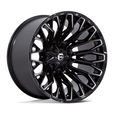 Fuel - FC865 STRIKE - Black - Gloss Black Milled - 22" x 12", -44 Offset, 8x165.1 (Bolt pattern), 125.10mm HUB