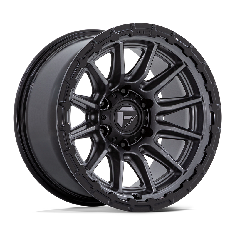 Fuel - FC866 PISTON - Gunmetal - Matte Gunmetal with Gloss Black Lip - 20" x 10", -18 Offset, 6x135 (Bolt pattern), 87.1mm HUB