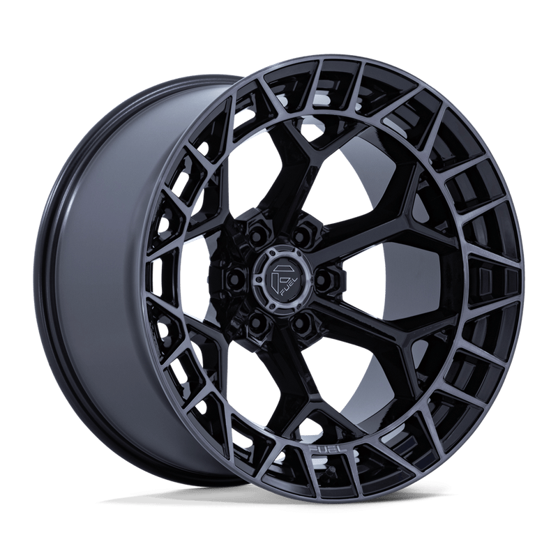 Fuel - FC873 CHARGER - Black - Gloss Black Brushed Face Dark Tint - 17" x 9", 1 Offset, 6x139.7 (Bolt pattern), 106.10mm HUB