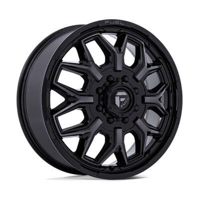 Fuel - D875 FLUX DUALLY - Black - Gloss Black Brush-Fc Gray Tint - 20" x 8.25", 104 Offset, 8x170 (Bolt pattern), 125.10mm HUB