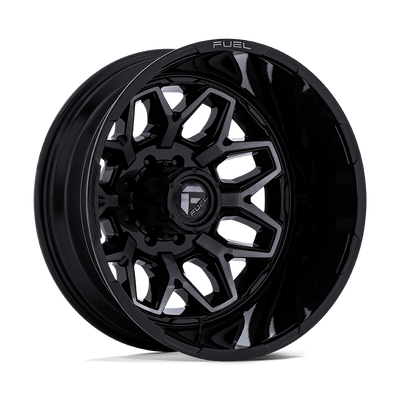 Fuel - D875 FLUX DUALLY - Black - Gloss Black Brush-Fc Gray Tint - 22" x 8.25", -227 Offset, 8x210 (Bolt pattern), 154.30mm HUB
