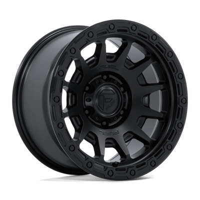 Fuel - FORTRESS - Black - Matte Black with Gloss Black Lip - 18" x 9", 1 Offset, 5x127 (Bolt pattern), 71.50mm HUB