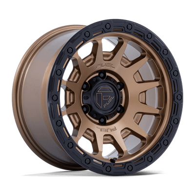 Fuel - FORTRESS - Bronze - Matte Bronze with Gloss Black Lip - 18" x 9", 20 Offset, 6x139.7 (Bolt pattern), 106.10mm HUB