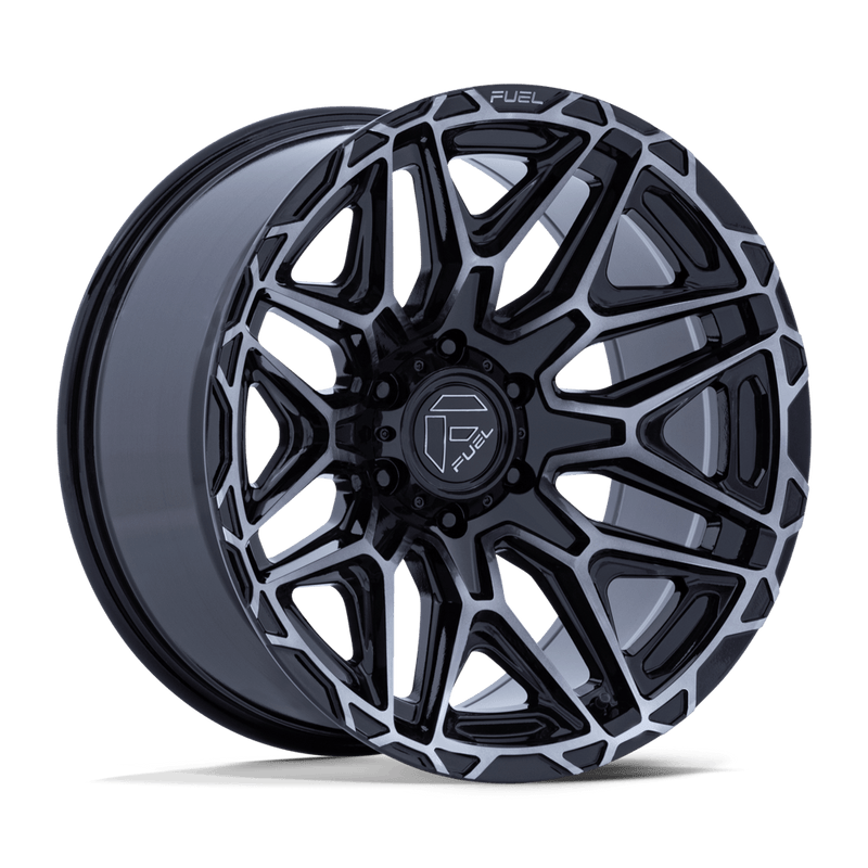 Fuel - INJECTOR - Black - Gloss Black Machined Face with Ddt - 20" x 9", 1 Offset, 6x139.7 (Bolt pattern), 106.10mm HUB