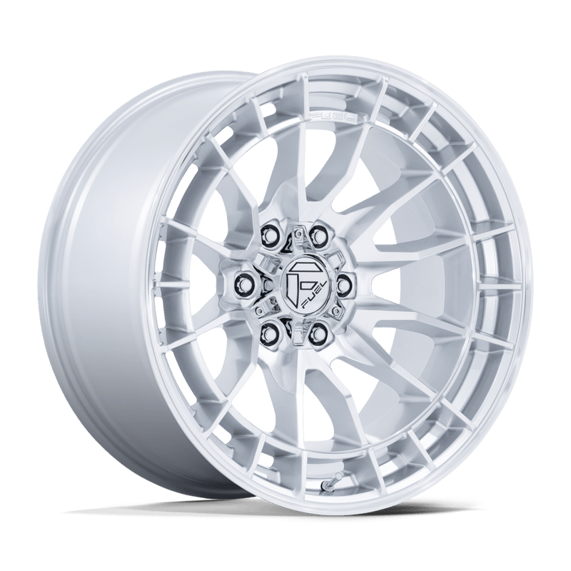 Fuel - REVOLT - Silver - Hyper Silver with Machined Face - 17" x 9", -12 Offset, 6x139.7 (Bolt pattern), 106.10mm HUB
