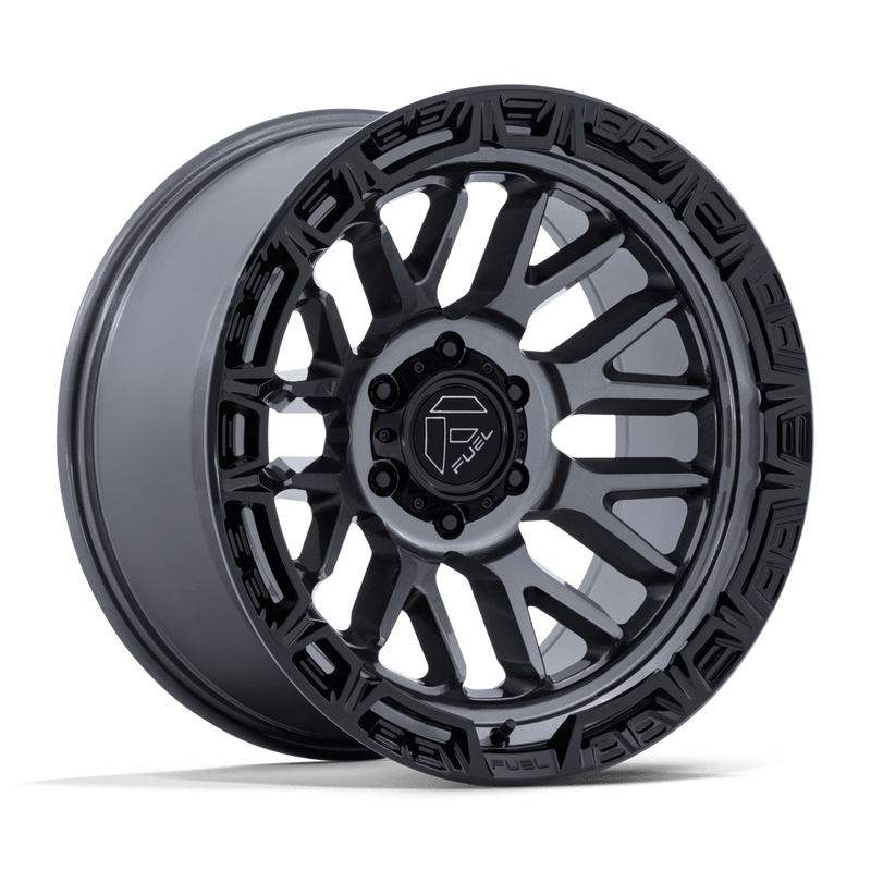 Fuel - RAIL - Gunmetal - Gloss Gunmetal with Gloss Black Lip - 17" x 9", -12 Offset, 5x127 (Bolt pattern), 71.50mm HUB