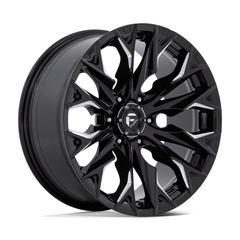 Fuel - D803 FLAME - Black - Gloss Black Milled - 20" x 9", 1 Offset, 6x135 (Bolt pattern), 87.1mm HUB