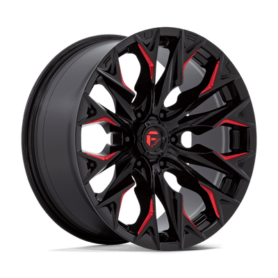 Fuel - D823 FLAME - Black - Gloss Black Milled with Candy Red - 20" x 9", 1 Offset, 6x135 (Bolt pattern), 87.1mm HUB