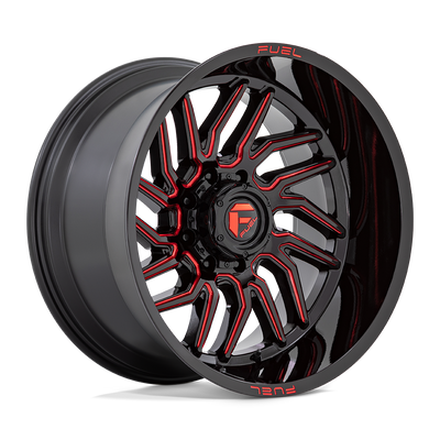 Fuel - D808 HURRICANE - Black - Gloss Black Milled Red Tint - 20" x 9", 1 Offset, 5x139.7 (Bolt pattern), 78.1mm HUB