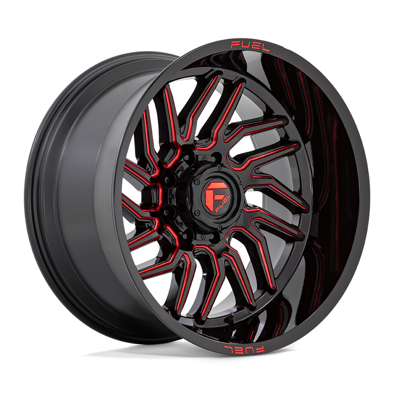 Fuel - D808 HURRICANE - Black - Gloss Black Milled Red Tint - 20" x 9", 20 Offset, 5x150 (Bolt pattern), 110.1mm HUB