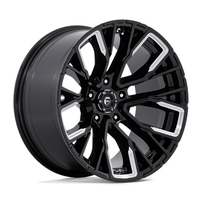 Fuel - D849 REBAR - Black - Gloss Black Milled - 20" x 10", -18 Offset, 5x127 (Bolt pattern), 71.5mm HUB