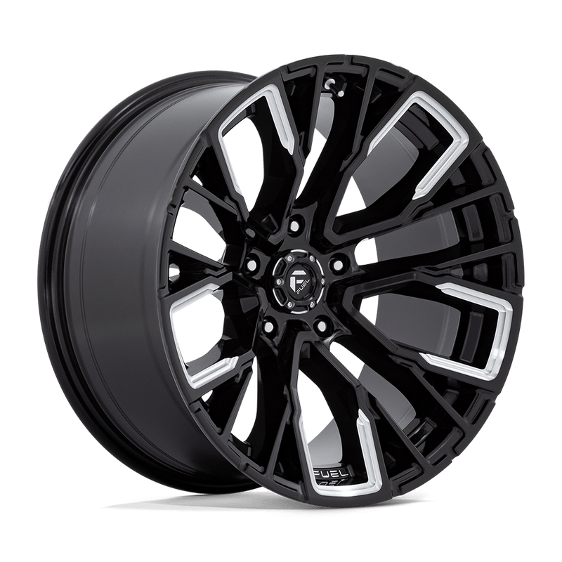 Fuel - D849 REBAR - Black - Gloss Black Milled - 20" x 10", -18 Offset, 5x127 (Bolt pattern), 71.5mm HUB