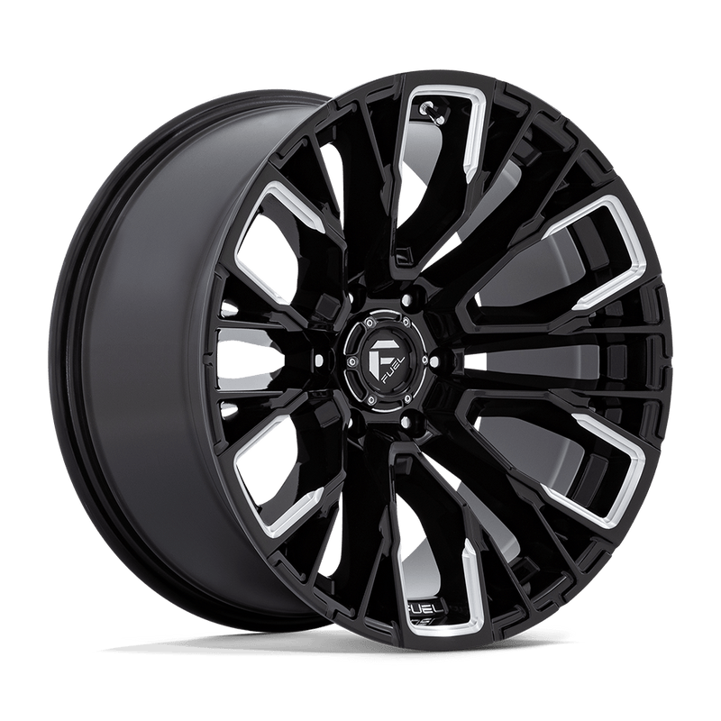 Fuel - D849 REBAR - Black - Gloss Black Milled - 17" x 9", 1 Offset, 6x120 (Bolt pattern), 67.06mm HUB