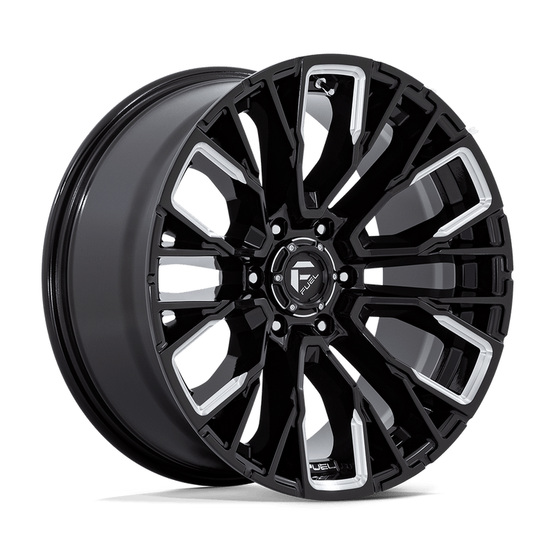Fuel - D849 REBAR - Black - Gloss Black Milled - 20" x 9", 1 Offset, 6x135 (Bolt pattern), 87.1mm HUB