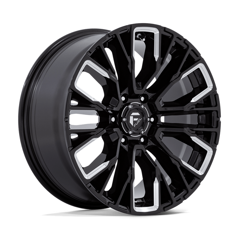Fuel - D849 REBAR - Black - Gloss Black Milled - 20" x 9", 20 Offset, 6x139.7 (Bolt pattern), 106.1mm HUB