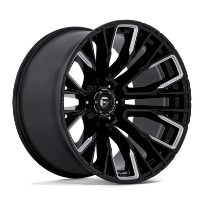 Fuel - D849 REBAR - Black - Gloss Black Milled - 22" x 12", -44 Offset, 6x135 (Bolt pattern), 87.1mm HUB